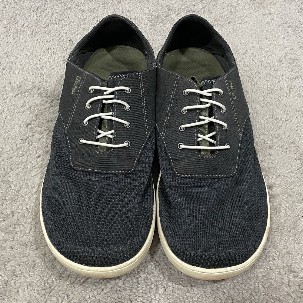 Olukai Nohea Moku Sneakers Men’s Size 11 Dark Gray & Olive Mesh Slip On